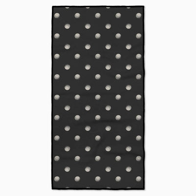 Black Geometry fitness towel with golf balls
