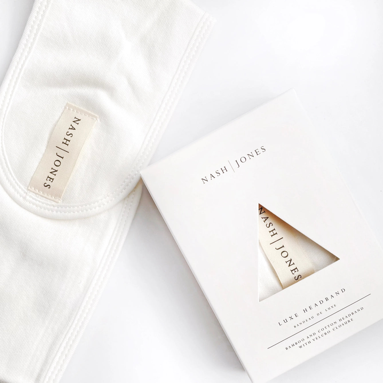 white bamboo spa headband