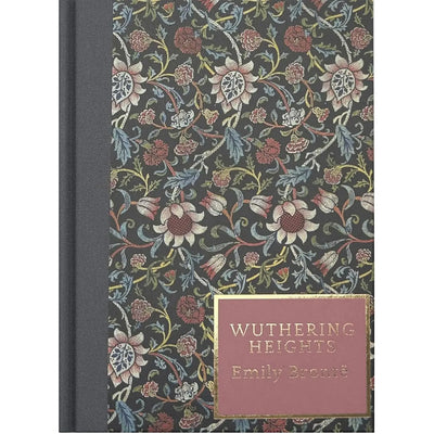 Book cover of 'Wuthering Heights' with floral design and pink label
