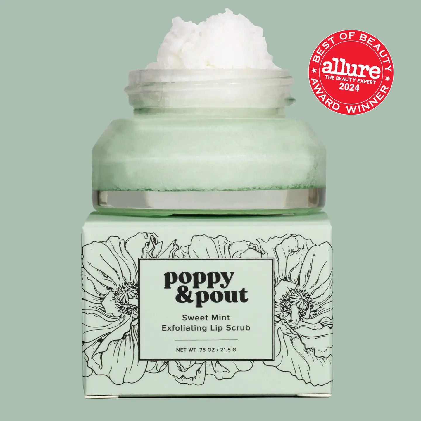 mint exfoliating lip scrub by poppy & pout