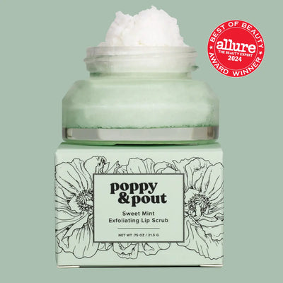 mint exfoliating lip scrub by poppy & pout