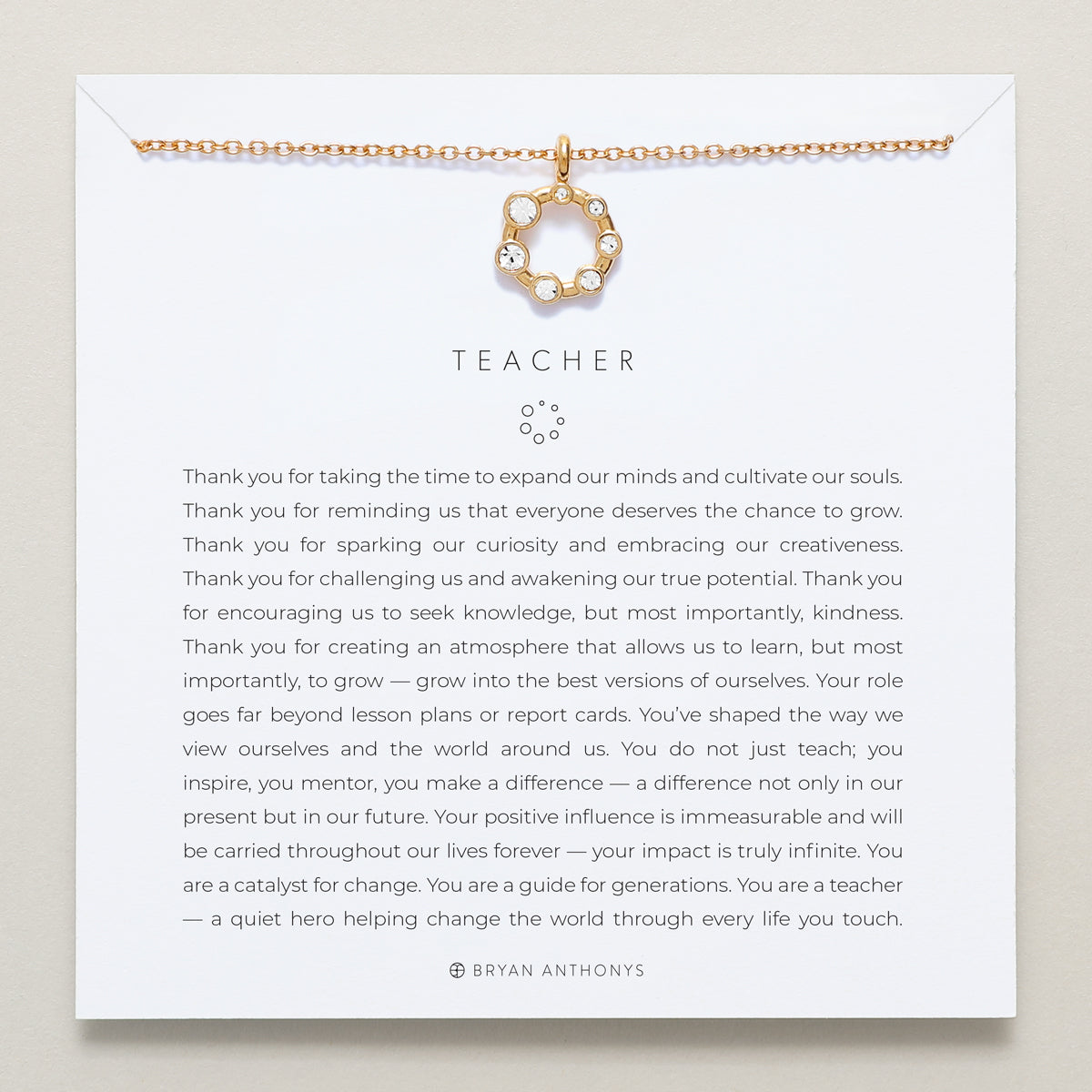 Bryan Anthonys | Teacher Necklace, Gold